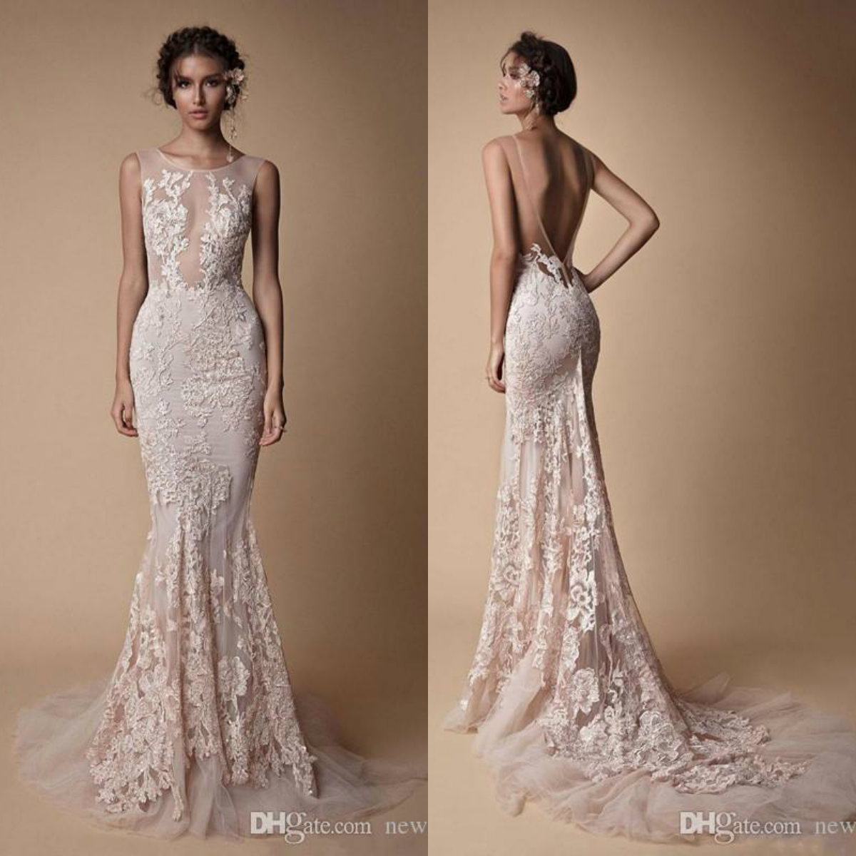 Berta 2020 Mermaid Wedding Dresses Robe De Marriage Gorgeous Jewel Sexy Backless Bridal Gowns Lace Appliques Long Wedding Dress, Ivory
Berta 2020 Mermaid Wedding Dresses Robe De Marriage Gorgeous Jewel Sexy Backless Bridal Gowns Lace Appliques Long Wedding Dress, Ivory