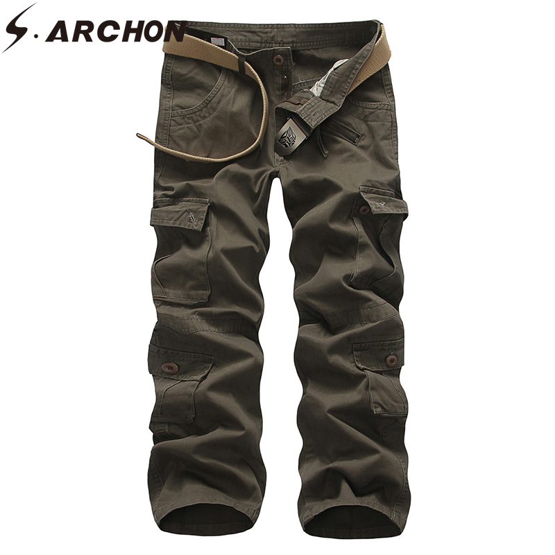 S.ARCHON New Cargo Pants Men Cotton Camo Tactical Pant Male Spring Casual Breathable Elastic Muti-Pockets Pant 8 Colors, Black
S.ARCHON New Cargo Pants Men Cotton Camo Tactical Pant Male Spring Casual Breathable Elastic Muti-Pockets Pant 8 Colors, Black