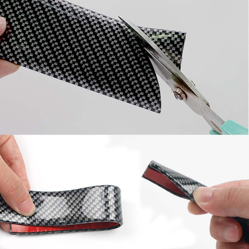 Update Car Sticker Carbon Fiber Vinyl 3D Stickers Decals Anti Scratch Protective Strip Film Automobiles Cars Door Sill Trunk Bumper Protector
