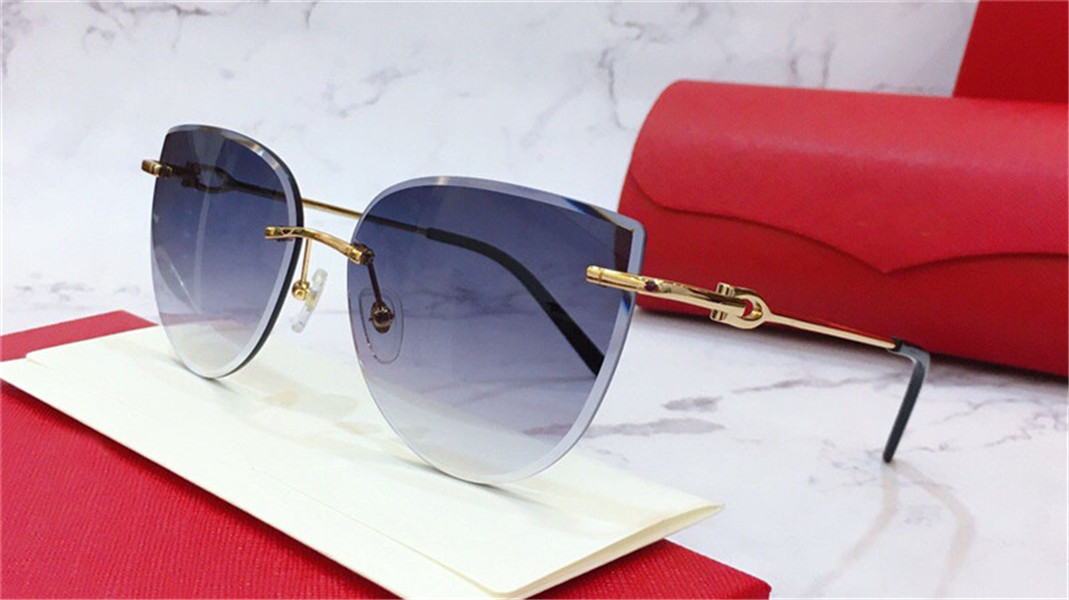 new fashion women sunglasses 0003 cutting lens charming cat eye frameless metal legs avantgarde design style top quality uv 400 lens
new fashion women sunglasses 0003 cutting lens charming cat eye frameless metal legs avantgarde design style top quality uv 400 lens