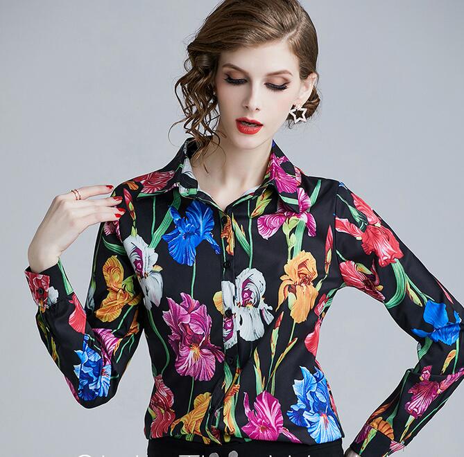 Black Floral Print Long Sleeve blouses OL style shirts spring fashion Button Detail ladies blouses lapel neck women shirts, Multi
Black Floral Print Long Sleeve blouses OL style shirts spring fashion Button Detail ladies blouses lapel neck women shirts, Multi