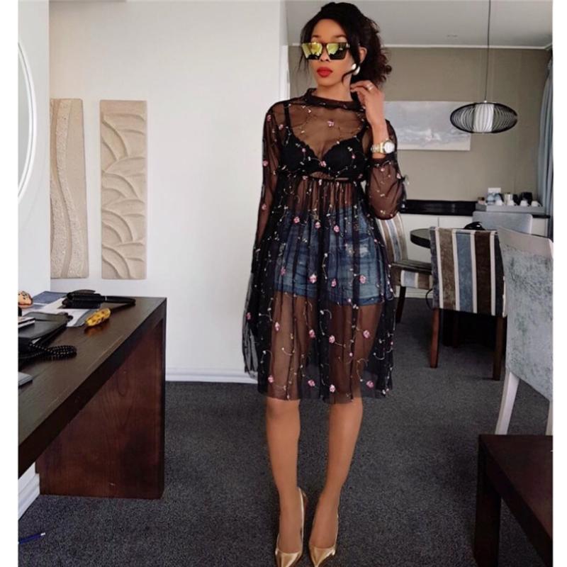 Casual vestidos new design o neck embroidery women dress mesh novelty loose club dress WY6338, Black
Casual vestidos new design o neck embroidery women dress mesh novelty loose club dress WY6338, Black