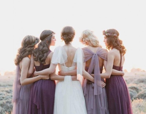 spring 2019 convertible bridesmaid dresses multiway wearing a line floor length wisteria purple tulle maid of honor dresses