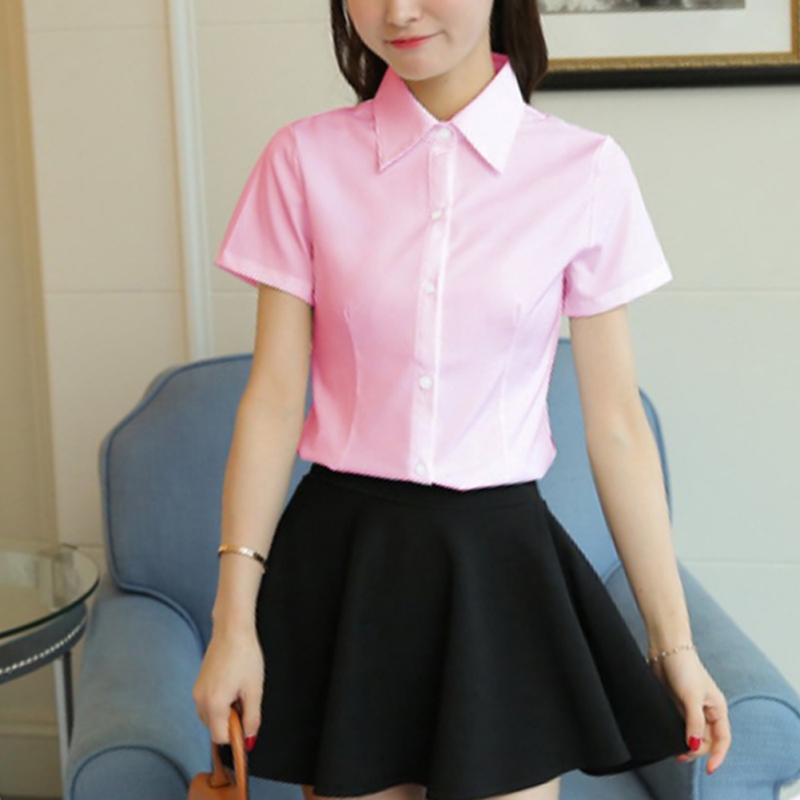 2020 New Arrival Summer Retro Temperament Solid Color Loose Slim Lapel Vintage Short-sleeved Casual Bottoming blouse, White
2020 New Arrival Summer Retro Temperament Solid Color Loose Slim Lapel Vintage Short-sleeved Casual Bottoming blouse, White