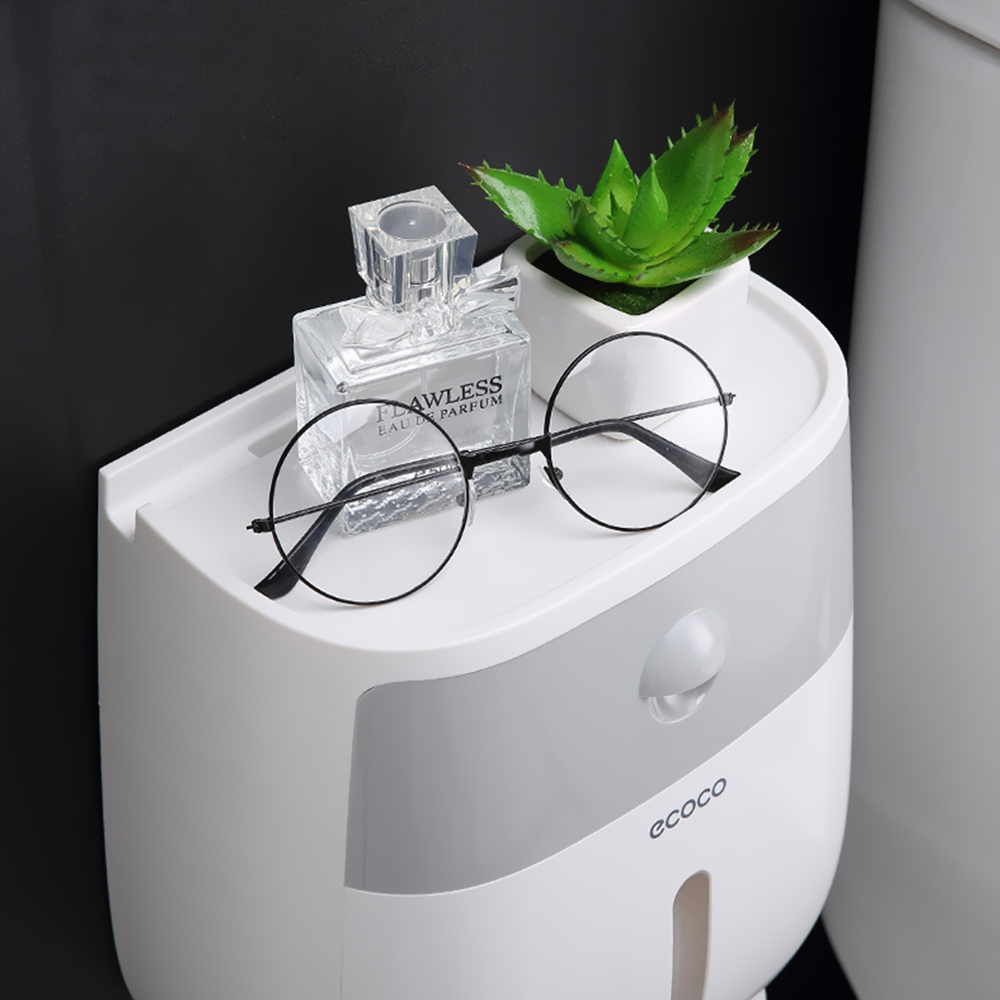 Tissue Paper Box Holder Wall Mounted Toilet Tissue Dispenser Creative Plastic Box Bath Toilet Paper Holder Storage