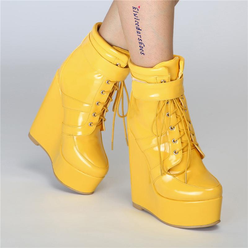 Womens Platform Patent Leather Ankle Boots Sexy Lace Up Wedge Super High Heel 15CM Shoes Nightclub, Green
Womens Platform Patent Leather Ankle Boots Sexy Lace Up Wedge Super High Heel 15CM Shoes Nightclub, Green