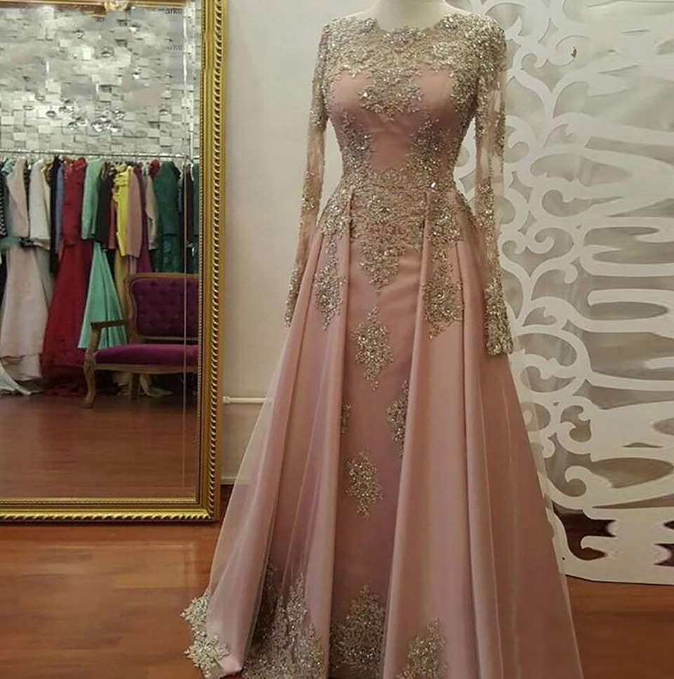 Blush Rose gold Long Sleeve Wed Dresses for Women Wear Lace Appliques crystal Abiye Dubai Caftan Muslim Wedding Party Gowns, Pink
Blush Rose gold Long Sleeve Wed Dresses for Women Wear Lace Appliques crystal Abiye Dubai Caftan Muslim Wedding Party Gowns, Pink
