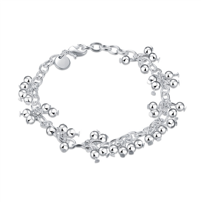 Hot sale best gift 925 silver Soo grapes hanging light Bracele DFMCH085, brand 925 sterling silver plated Chain link gemstone bracelets