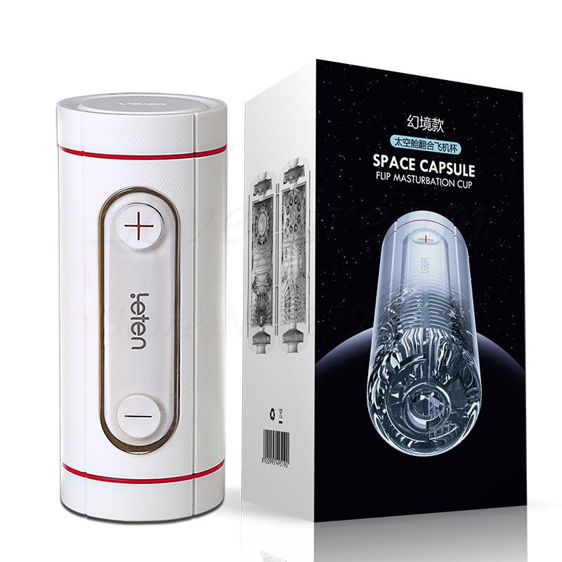 Leten 4D Pleat Artificial Vagina Real Pussy Dual Channel Space Capsule Flip Hole Sucking Male Masturbator Adult Sex Toys For Men Y191010
