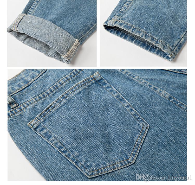 2020 Blue High Waist Mom 80s Jeans Casual Straight-led Denim for Ladies Straight-leg Casual Denim Ankle-length Pant