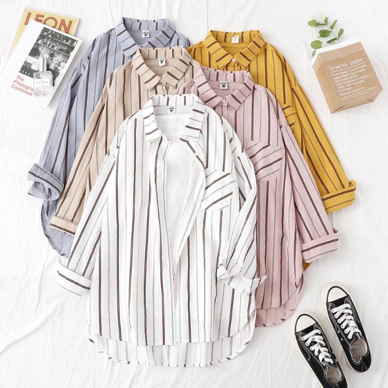 Shirts Women Blouses Ladies Womens Tops and Blouses Casual Long Sleeve Stripe 2020 New Good Korean Loose Print GoodQuality, 03
Shirts Women Blouses Ladies Womens Tops and Blouses Casual Long Sleeve Stripe 2020 New Good Korean Loose Print GoodQuality, 03