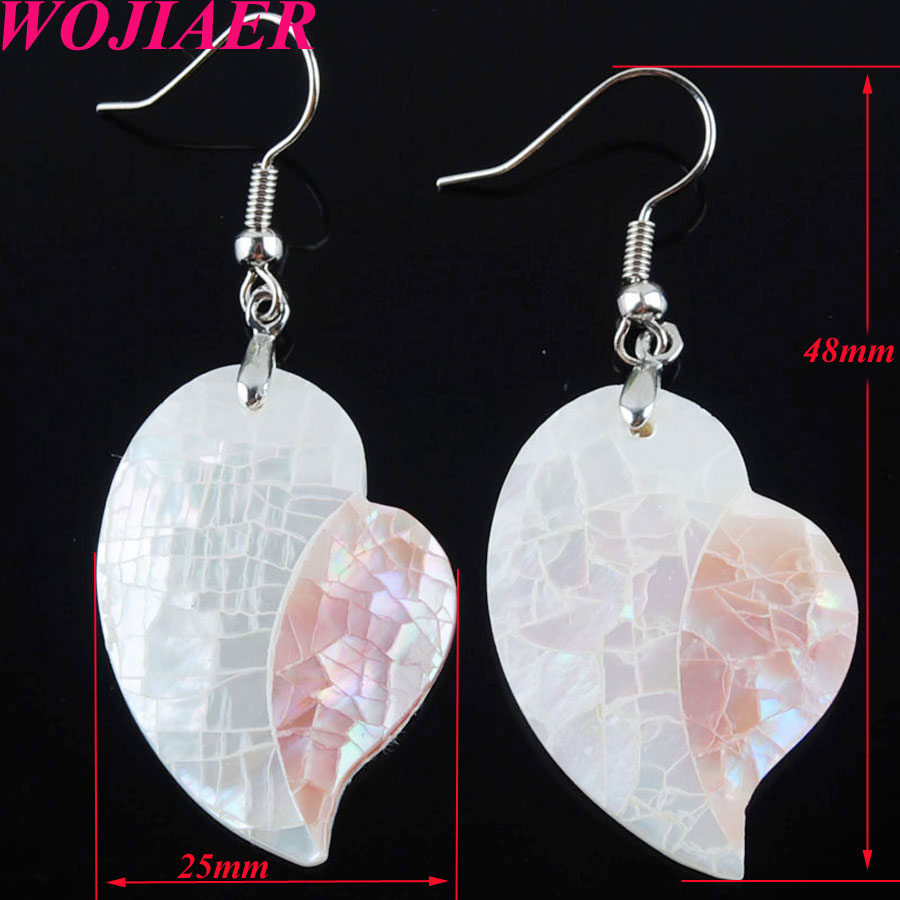 WOJIAER Double Color Drop Earrings For Women Water Dangle Earring Drops Statement Natural Abalone Shell Pearl Beads Jewelry BV904