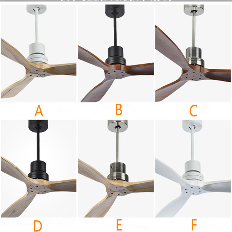 42/52 Inch Nordic Industrial Ceiling Fan lamp Wood Without Light Creative Bedroom Dining Room Wooden