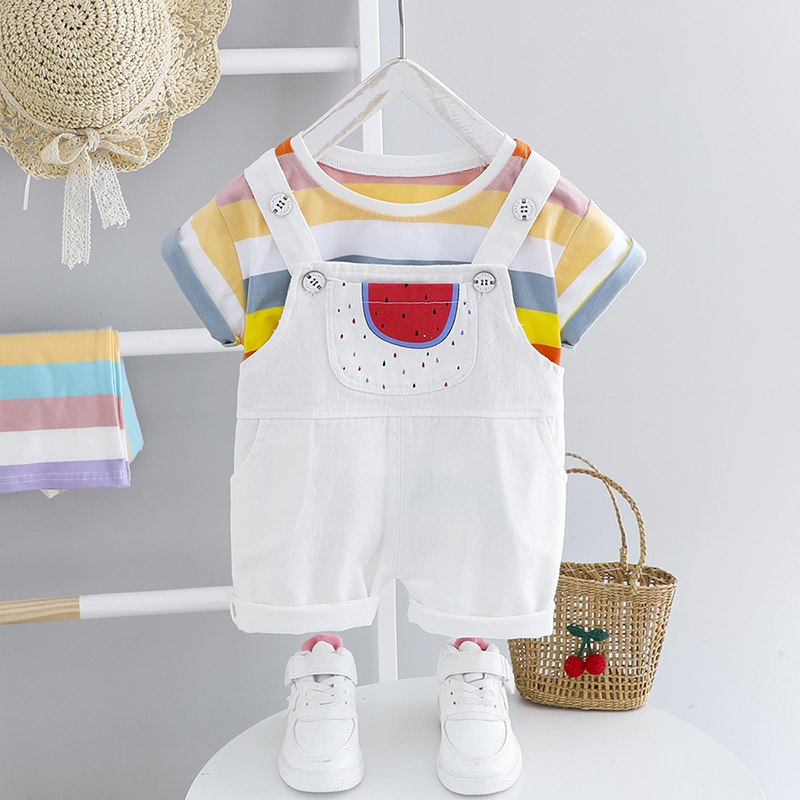 Children Suits Toddler Girls Clothes Stripe T-Shirt+Overalls Outfits Suit Kids Clothes Boys Sets Baby 12 24 Months 3 4 5Y, Ah3024white
Children Suits Toddler Girls Clothes Stripe T-Shirt+Overalls Outfits Suit Kids Clothes Boys Sets Baby 12 24 Months 3 4 5Y, Ah3024white