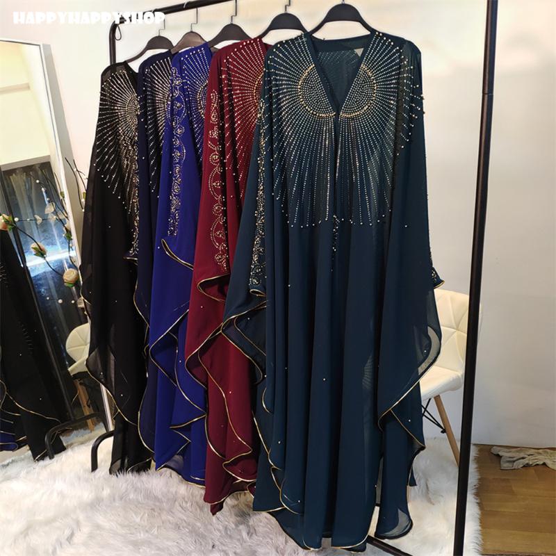 Luxury Rhinestone Cardigan Jilbab Dress Bat Sleeve Caftan Muslim Women Abaya African Robe Dubai Farasha Hooded Maxi Dresses
Luxury Rhinestone Cardigan Jilbab Dress Bat Sleeve Caftan Muslim Women Abaya African Robe Dubai Farasha Hooded Maxi Dresses