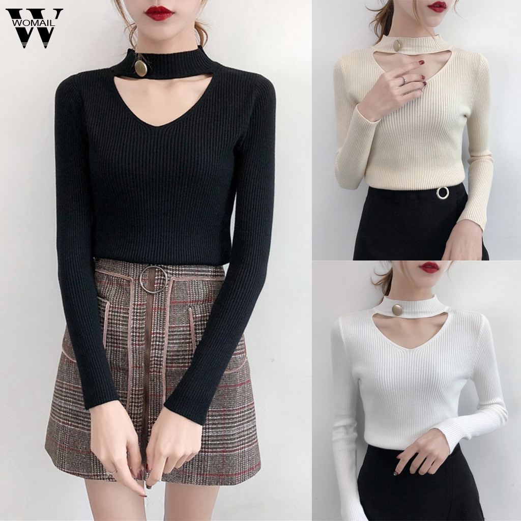 Womail 2019 Women Sweater Autum Trendy casual solid V-Neck female pullover full sleeve Beading Hollow Jumper soft knitted, Wh
Womail 2019 Women Sweater Autum Trendy casual solid V-Neck female pullover full sleeve Beading Hollow Jumper soft knitted, Wh