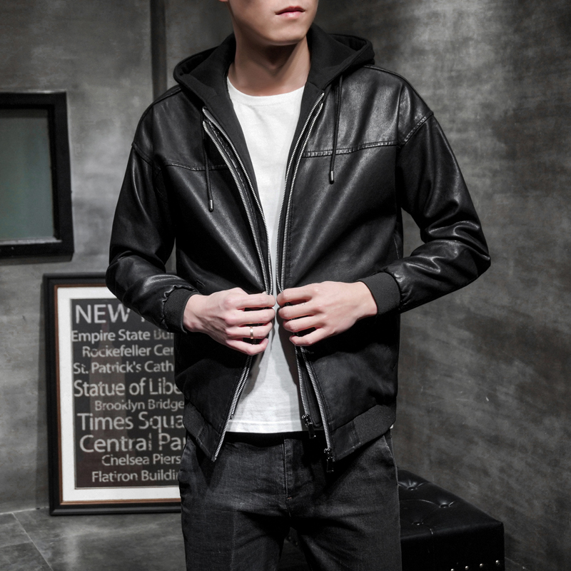 Hooded Leather Jacket Mens Black Winter Jackets Mens Bomber Leather Jacket Veste Moto Homme Casaca De Cuero Hombre Cortas
Hooded Leather Jacket Mens Black Winter Jackets Mens Bomber Leather Jacket Veste Moto Homme Casaca De Cuero Hombre Cortas