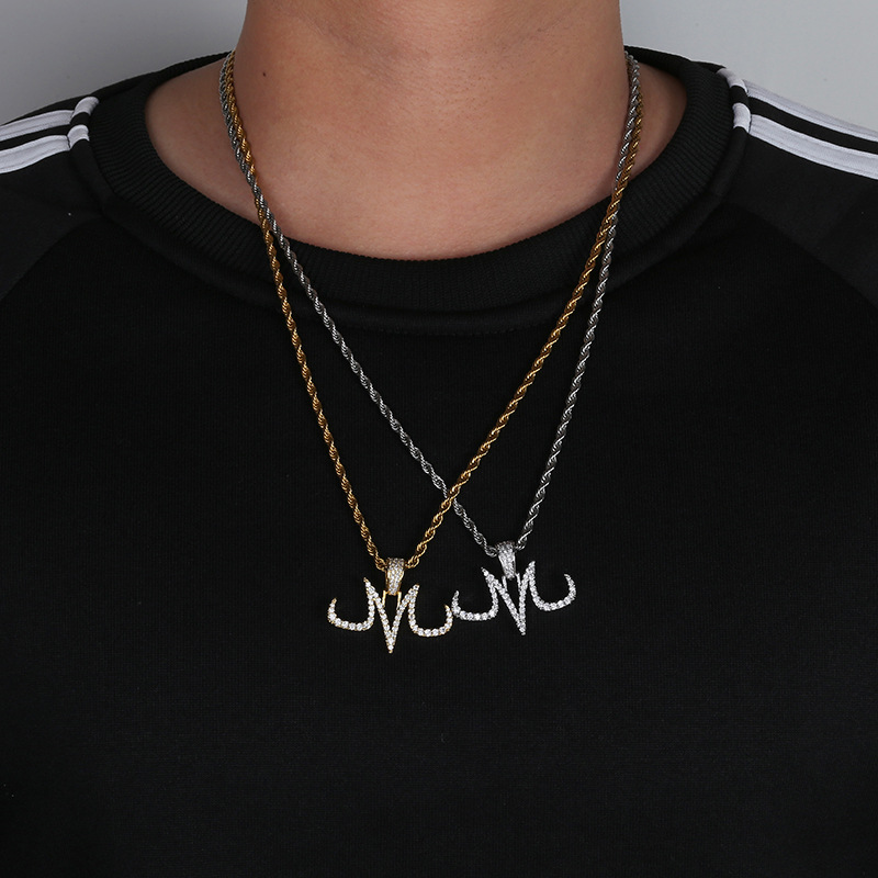 Retro Personality Pendant Necklace Hip Hop Fashion 18k Real Gold Plated Women Titanium Steel Necklace Jewelry