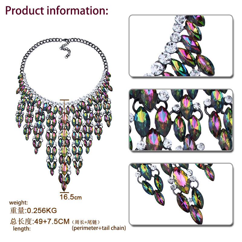 Crystal Tassel Necklace Big Choker Chunky Statement Necklace Fashion Large Collar Bib Pendants Necklaces Women Jewelry
Crystal Tassel Necklace Big Choker Chunky Statement Necklace Fashion Large Collar Bib Pendants Necklaces Women Jewelry