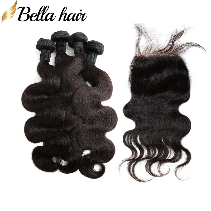 Brazilian Virgin Human Hair Bundles with Closures 4pc Hair Wefts Add 1pc Lace Closure 4x4 Body Wave Extensions 5pcs Bellahair, Natural color
Brazilian Virgin Human Hair Bundles with Closures 4pc Hair Wefts Add 1pc Lace Closure 4x4 Body Wave Extensions 5pcs Bellahair, Natural color