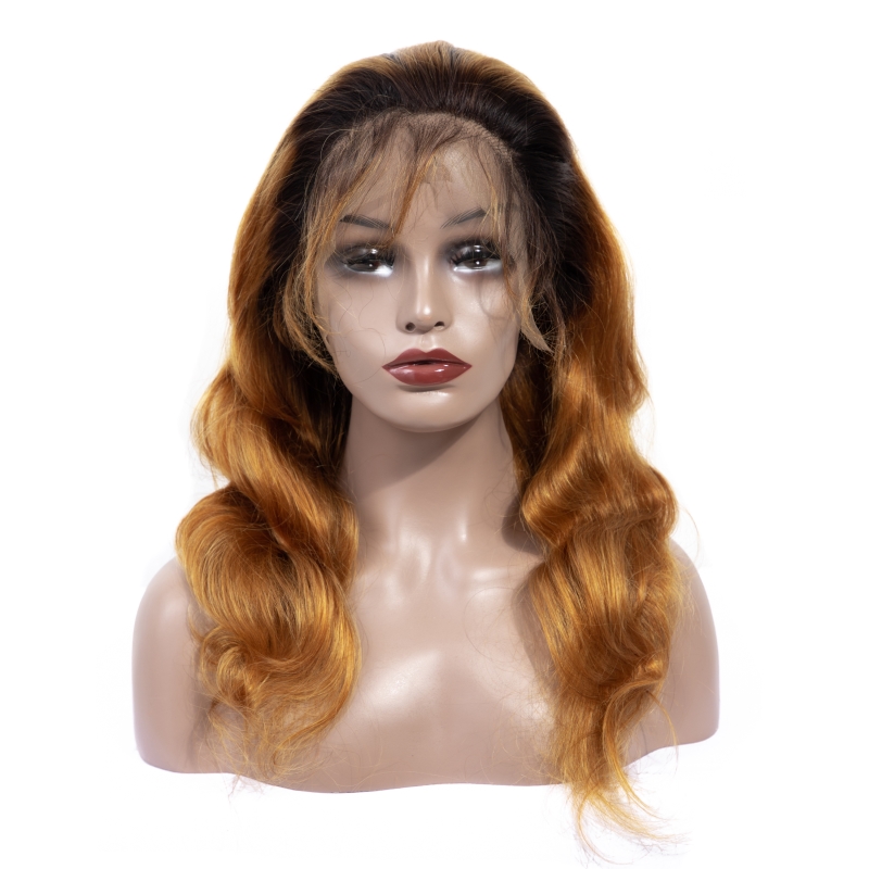 Brazilian Virgin 1B/30 Body Wave Human Lace Front Wigs 1B 30 Ombre Hair 13X4 Wig