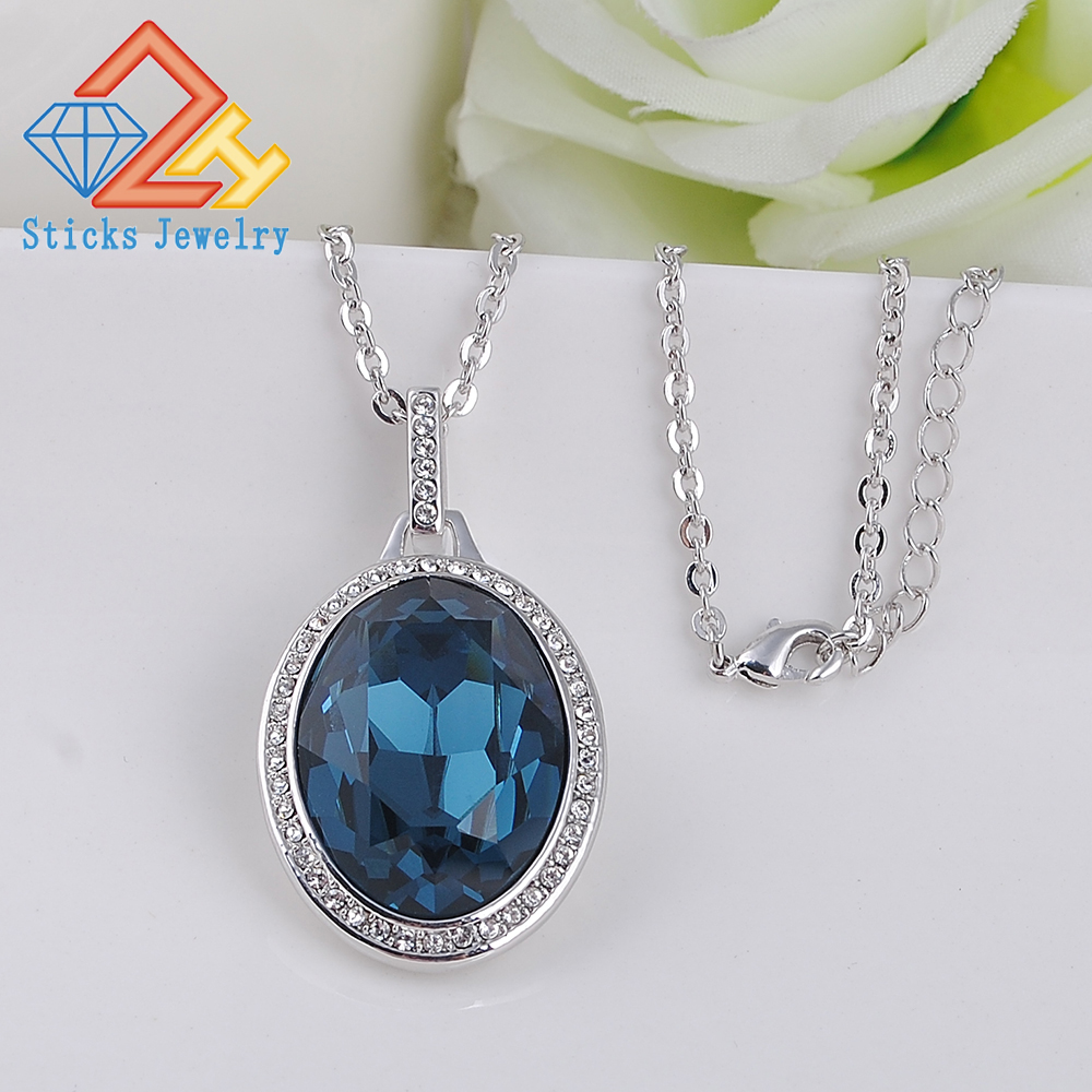 Women Necklace Pendant Embellished with crystals from Zircon Blue Sexy Elegant Statement
Women Necklace Pendant Embellished with crystals from Zircon Blue Sexy Elegant Statement
