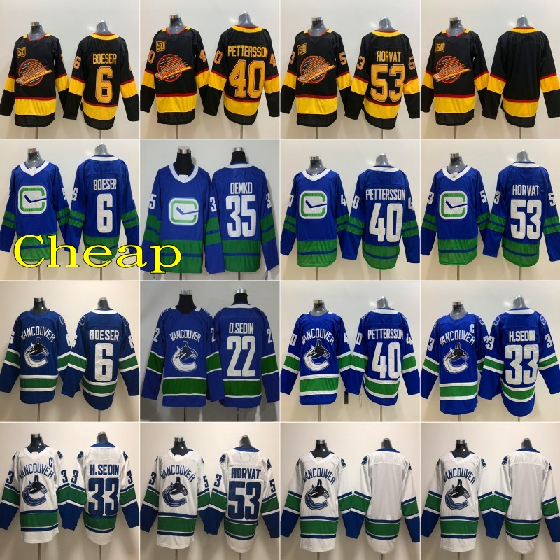 Stitched 2020 Vancouver Canucks Hockey Jersey 40 Elias Pettersson 33 Henrik Sedin 22 Daniel Sedin 53 Bo Horvat Home Blue Third White, Black;red
Stitched 2020 Vancouver Canucks Hockey Jersey 40 Elias Pettersson 33 Henrik Sedin 22 Daniel Sedin 53 Bo Horvat Home Blue Third White, Black;red