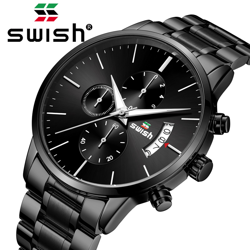 SWISH 2019 Men Waterproof Stainless Steel Fashion Sport Quartz Watch Clock Mens Watches Top Brand Luxury Man Wristwatch LY191209, Silvery-blue
SWISH 2019 Men Waterproof Stainless Steel Fashion Sport Quartz Watch Clock Mens Watches Top Brand Luxury Man Wristwatch LY191209, Silvery-blue