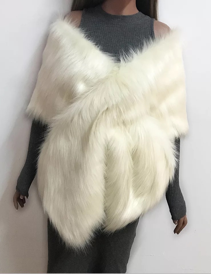 Fur Faux Winter Bolero Women Bridal Shawl Wedding Cape In Stock Bridal Cloaks Wedding Coat Jacket For Evening Party