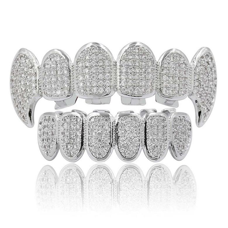 18K Gold Plated Teeth Brace Luxury Glaring Zircon Micro Pave Dental Grills 2019 Fashion Men Women 2-Piece Set Hip Hop Grillz
18K Gold Plated Teeth Brace Luxury Glaring Zircon Micro Pave Dental Grills 2019 Fashion Men Women 2-Piece Set Hip Hop Grillz