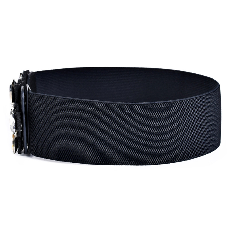 Fashion Elastic Stretch Women's Belt Flower Rhinestone Wide Belt Ladies Decorative Skirt Accessories