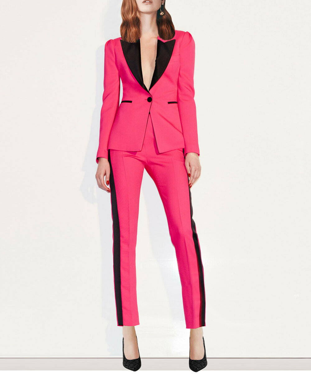 Rose Pink Mother of the Bride Suits Women Formal Party Evening Suits Slim Fit Work Wear Ladies Office Tuxedos Guest Wedding Outfits