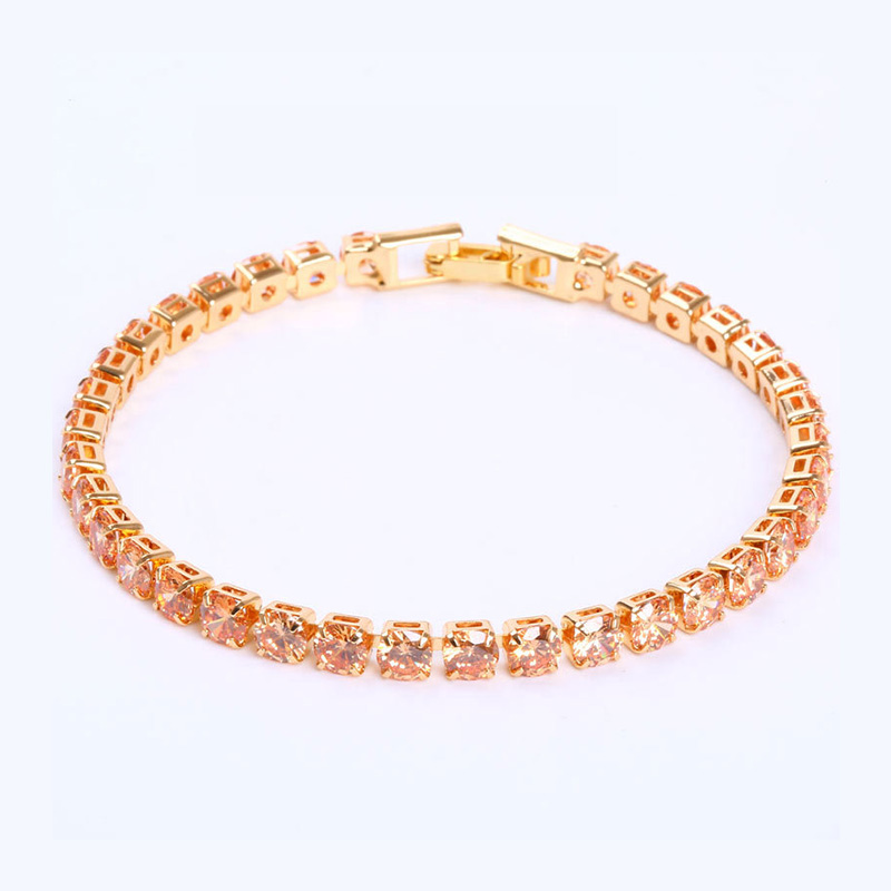 Luxury 4mm Cubic Zirconia Tennis Bracelets Iced Out Chain Crystal Wedding Bracelet For Women Men Gold Silver Bracelet Jewelry75953