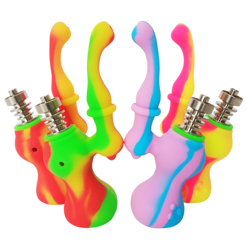 4.8" Silicone Dab Rig Bubbler Mini Travel Sherlock Wax Concentrates Dabbing Oil Water Smoking Bongs With Titanium Nail 
4.8" Silicone Dab Rig Bubbler Mini Travel Sherlock Wax Concentrates Dabbing Oil Water Smoking Bongs With Titanium Nail