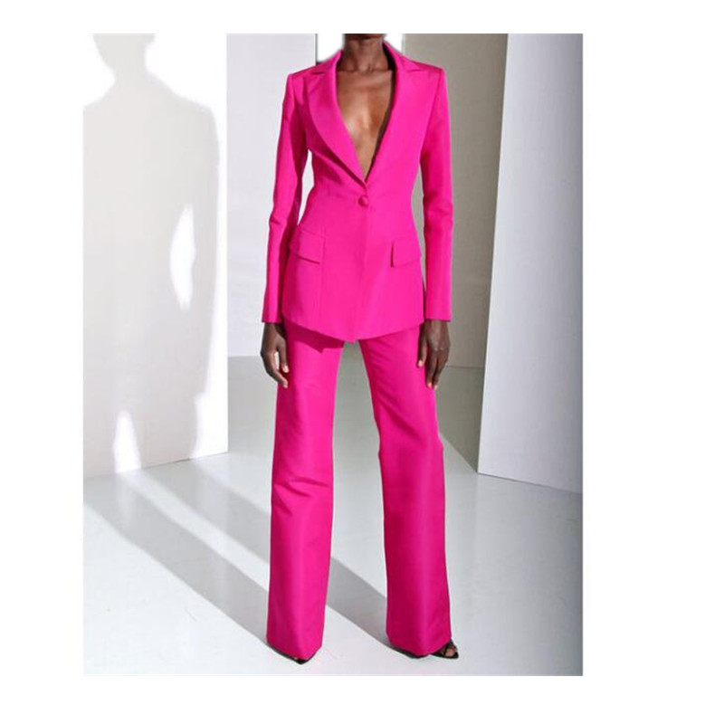 Customized new red fashion women's suit two-piece suit (jacket + pants) ladies pink single buckle casual business formal suit, White
Customized new red fashion women's suit two-piece suit (jacket + pants) ladies pink single buckle casual business formal suit, White