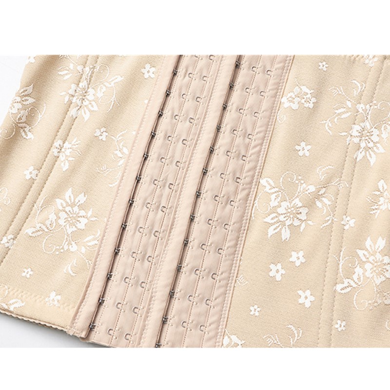 28cm Height Women 7pcs Steel Bone Bodyhuging High Stretch Floral Jacquard Tummy Breathable Slimming Belt Postpartum Belly Control Bodyshaper