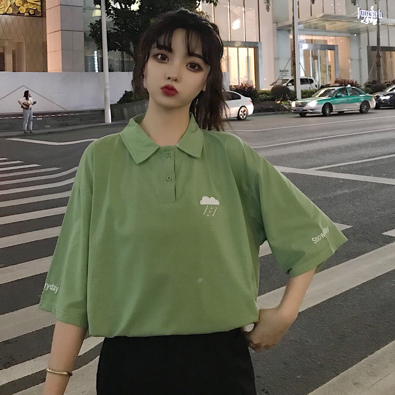 Harajuku White Shirt Women Cotton Casual Loose Black Green Shirt Woman Summer Turn-down Collar Ladies Tops Girl Tunic 2020
Harajuku White Shirt Women Cotton Casual Loose Black Green Shirt Woman Summer Turn-down Collar Ladies Tops Girl Tunic 2020
