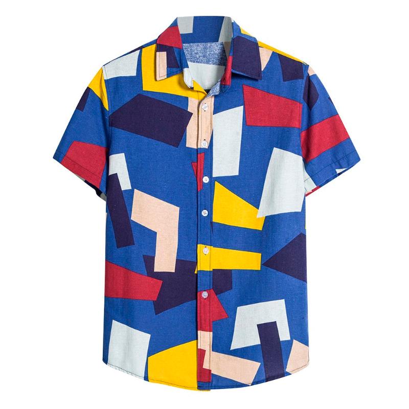 New Design Summer Plus Size Men Cotton Linen Short Sleeve Casual Printed Hawaiian Shirt Blouse Casual Turn-down Collar Shirts, Blue
New Design Summer Plus Size Men Cotton Linen Short Sleeve Casual Printed Hawaiian Shirt Blouse Casual Turn-down Collar Shirts, Blue