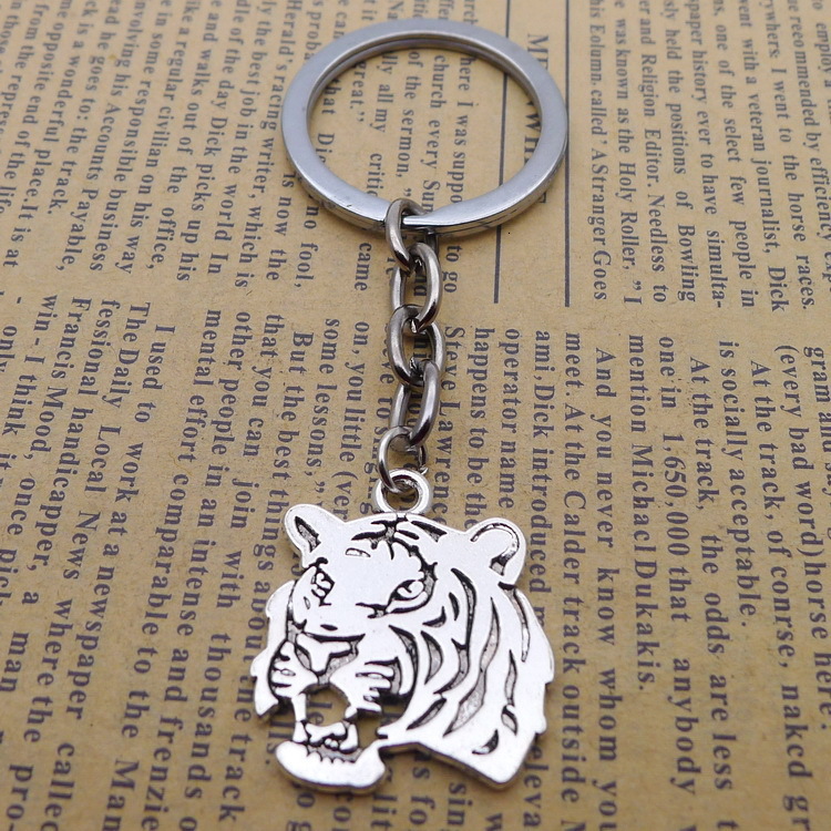 Alloy Tuba Tiger Head Key Pendant Buckle Ancient Silver Ornaments Parts