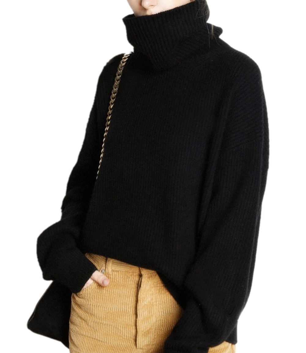 Tailor sheep winter turtleneck sweater women loose head thicker short cashmere sweater female oversize sweaterMX190925