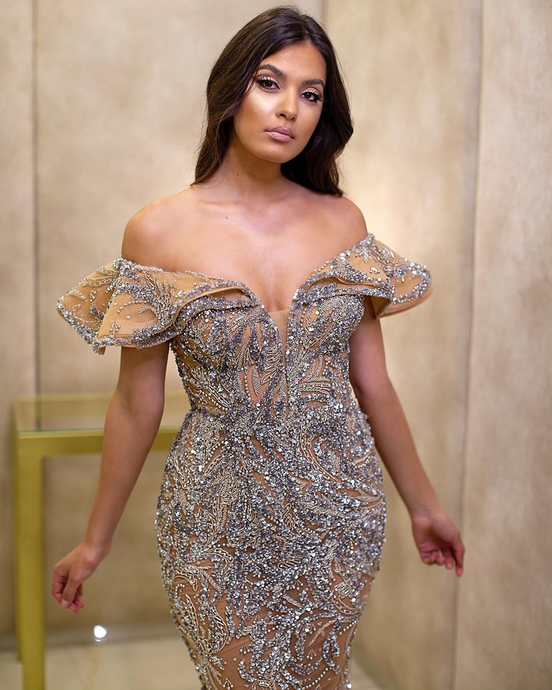 arabic aso ebi gold luxurious sparkly evening dresses beaded crystals prom dresses mermaid formal party second reception gowns zj554