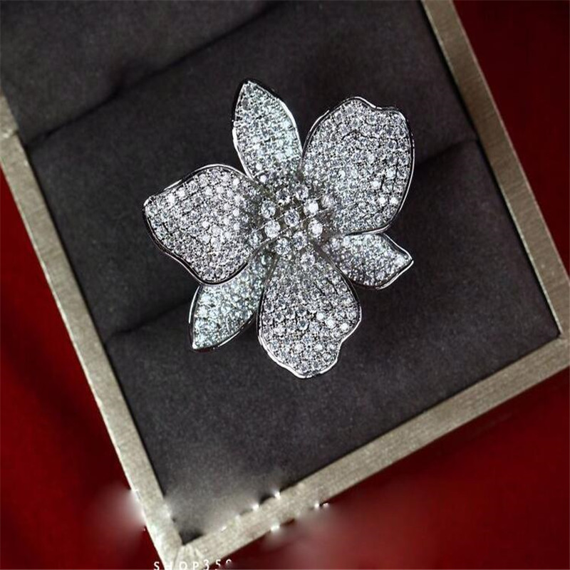 280PCS Pave White Sapphire CZ Diamond Handmade Luxury Jewelry 925 Sterling Silver Women Wedding Engagement Butterfly Ring For Lover Gift