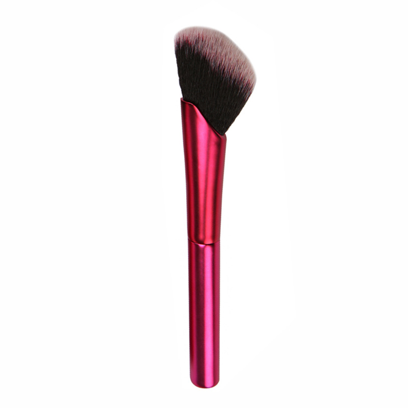 Slant Makeup Brushes Rose Red Aluminum Handle Brush Smooth Foundation Contour Cosmetic Brushes Blush Brush Beauty Tool Pinceles De Maquillaje Inclinad