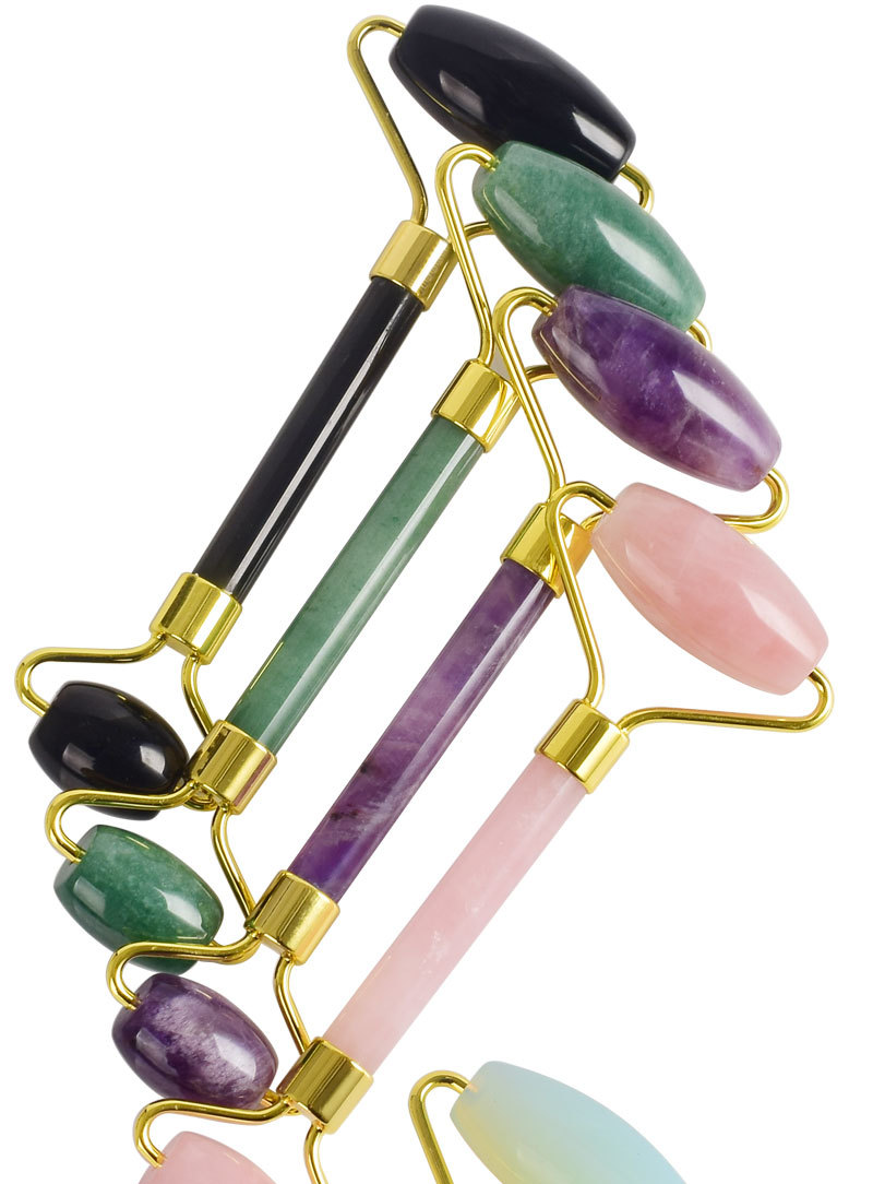 Rose Quartz Roller Slimming Face Massager Lifting Tool Natural Jade Facial Massage Roller Stone Skin Massage Beauty Care