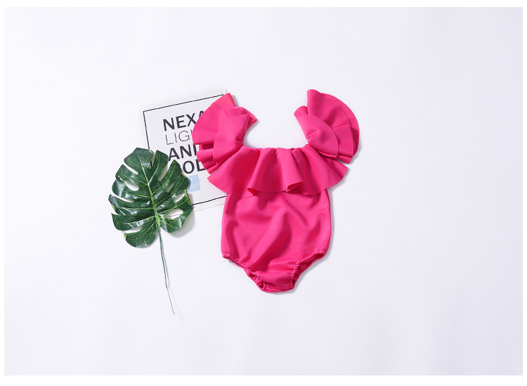Rompers INS Baby girls ruffle Off Shoulder romper cotton infant Strapless Jumpsuits summer Fashion Boutique kids Climbing clothes C5741Y250119IV71