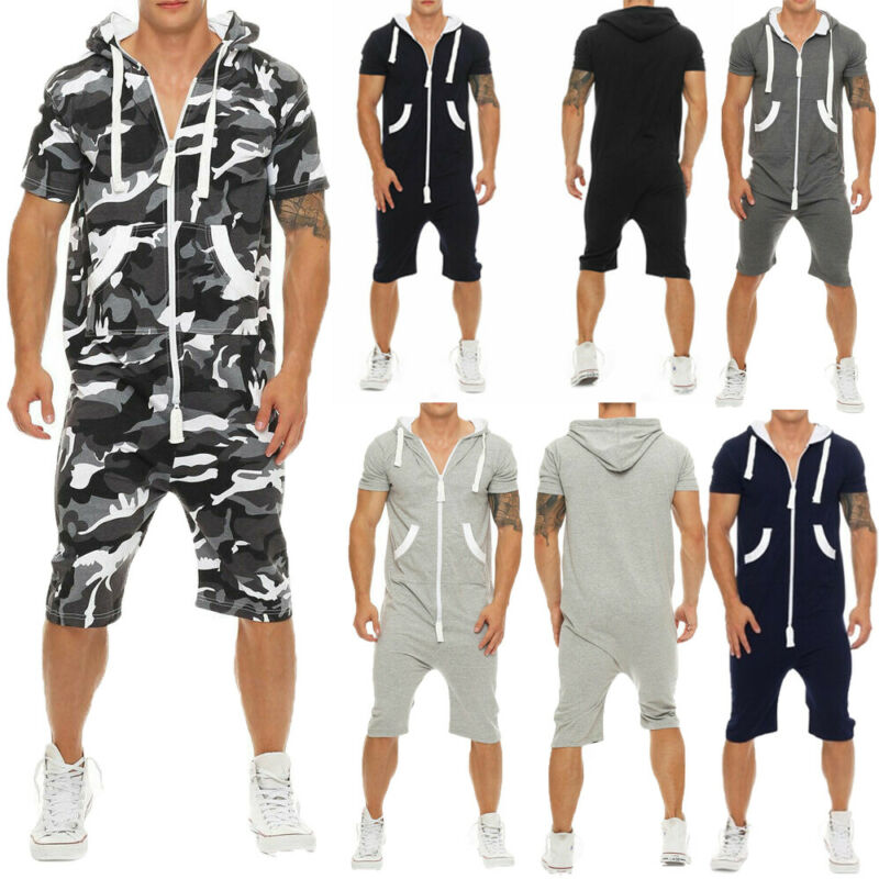 Men Jumpsuit Overalls Summer Casual Short Sleeve pullovers Men Zipper Sportwear Overalls Shorts Romper suit, Black
Men Jumpsuit Overalls Summer Casual Short Sleeve pullovers Men Zipper Sportwear Overalls Shorts Romper suit, Black