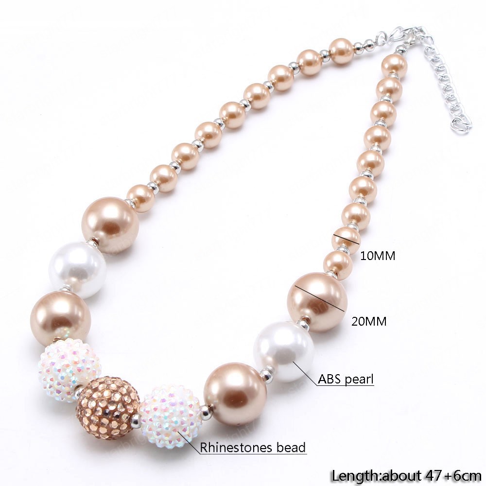Adorable Baby Girls Chunky Beads Necklace Fashion Kids Child Toddler Bubblegum Beaded Necklace Charm Chunky Jewelry