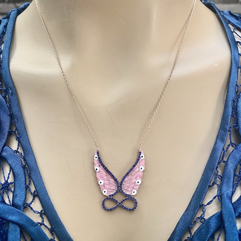 925 Silver my pink angel princess Necklace
925 Silver my pink angel princess Necklace