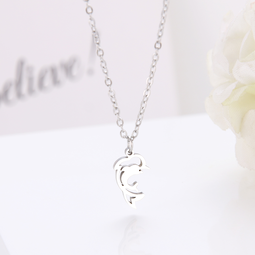 Fashion High-quality Genuine Stainless Steel For Women Necklace Hollow Dolphin Pendant Animal Gold And Silver Color Necklace Jewelry
Fashion High-quality Genuine Stainless Steel For Women Necklace Hollow Dolphin Pendant Animal Gold And Silver Color Necklace Jewelry