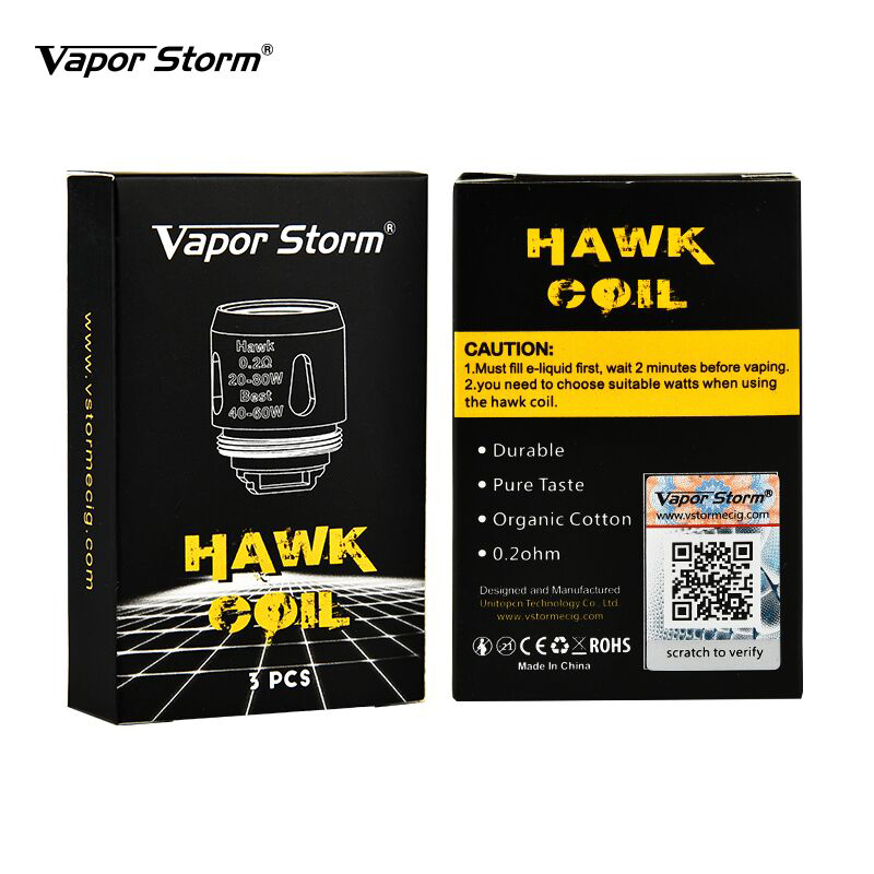 Original Vapor Storm Hawk Coils 0.2ohm Organic Cotton Durable Pure Taste Replacement Coils for Hawk Tank 3pcs/Pack E Cigarettes
Original Vapor Storm Hawk Coils 0.2ohm Organic Cotton Durable Pure Taste Replacement Coils for Hawk Tank 3pcs/Pack E Cigarettes